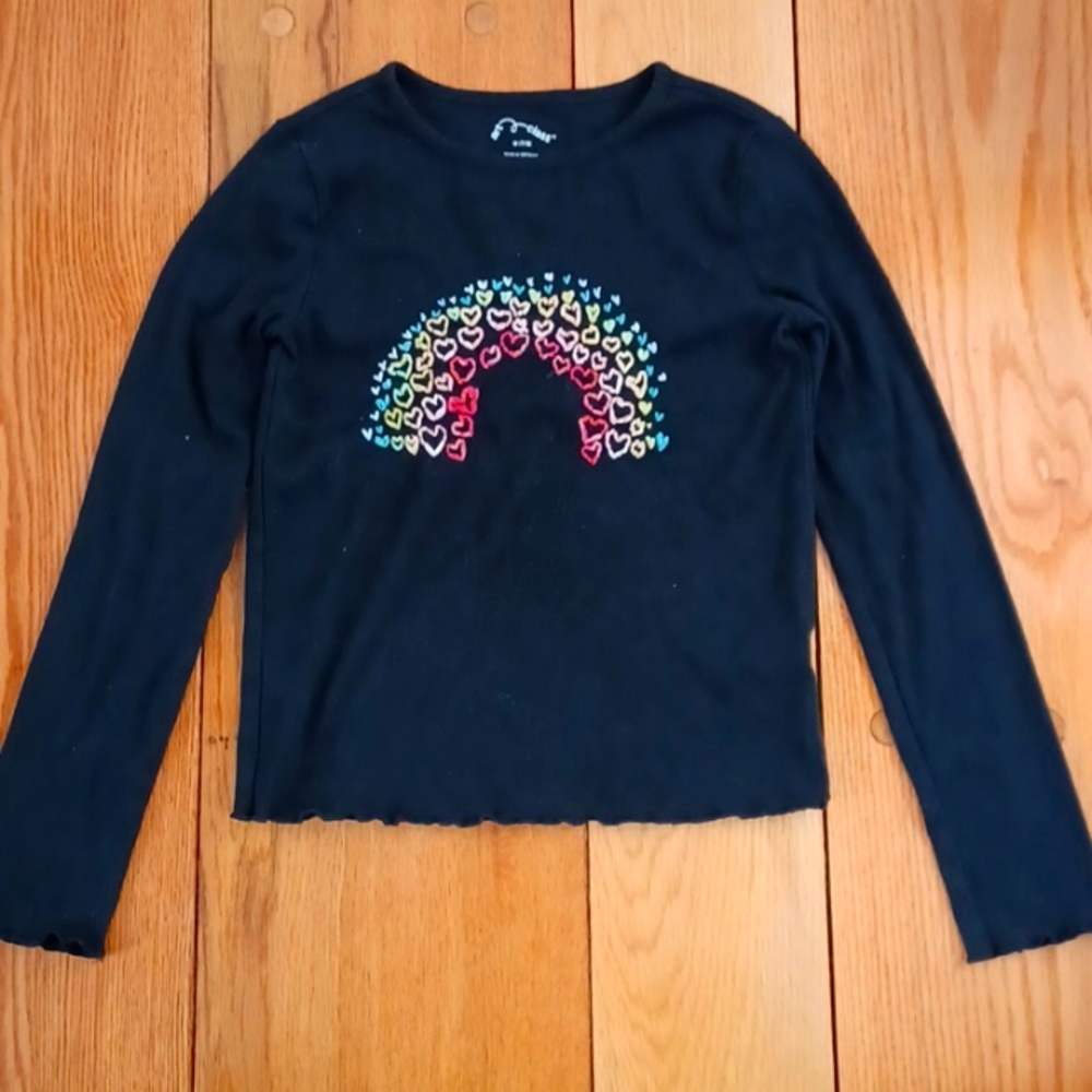 Art Class Ruffle Trim Long Sleeved Shirt
